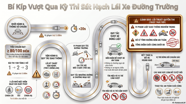 Hướng dẫn phần thi đường trường trong sát hạch ô tô
